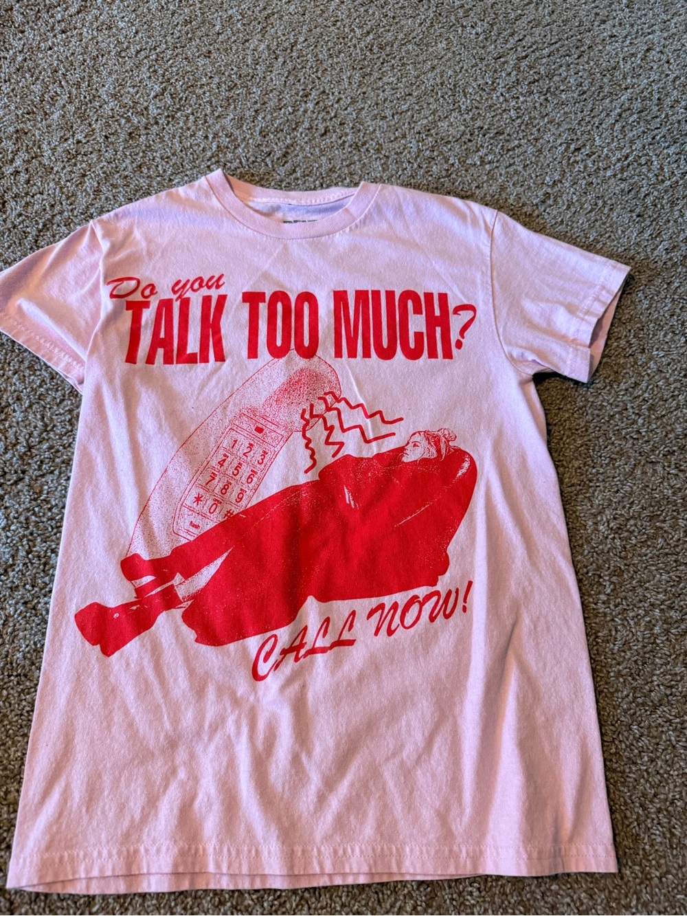 Women’s Short Sleeve Graphic Tee - Pink with Red Print